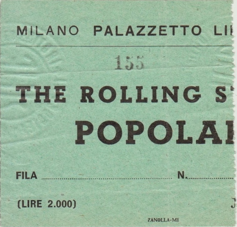 Biglietto Stones Palalido Milano 1967